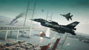 Ace Combat 7: Skies Unknown Deluxe Edition on Nintendo Switch showcasing aerial combat.