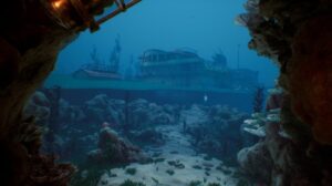 Diver exploring a sunken ship in Thalassa: Edge of the Abyss. Thalassa: Edge of the Abyss Review